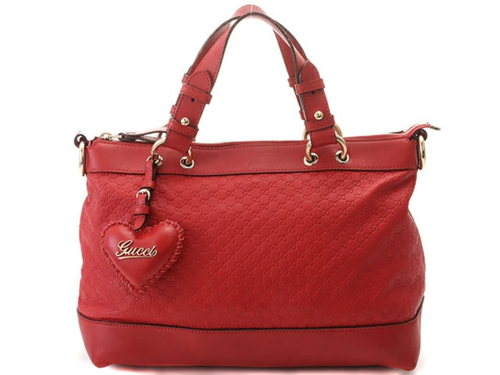 Gucci Microguccissima Handbag Red Calfskin